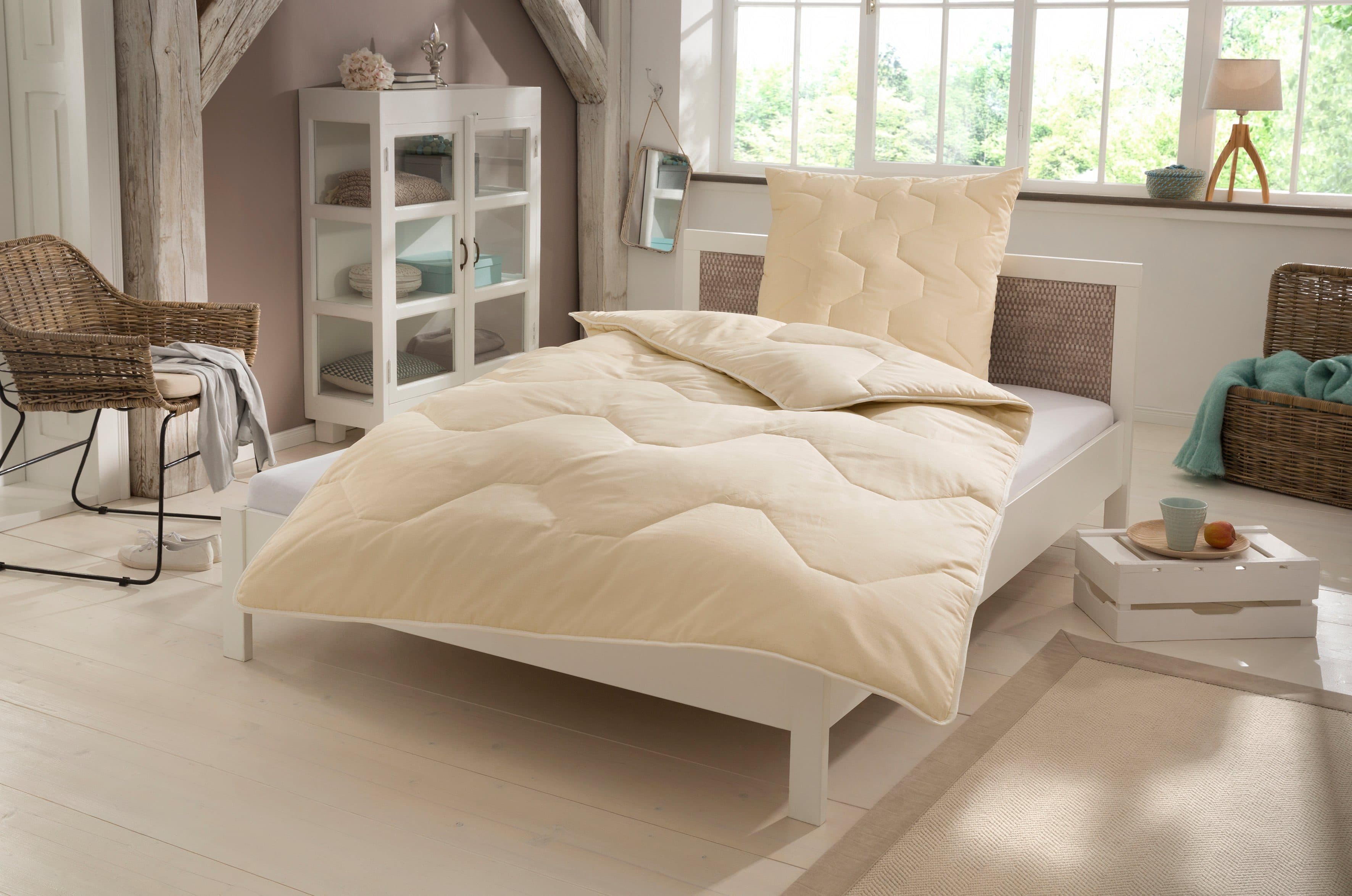 OTTO home Naturfaserbettdecke + Kopfkissen | Beige