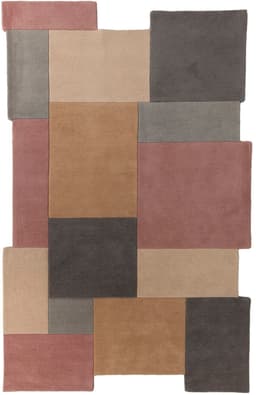 FLAIR RUGS Wollteppich Abstract Collage | Mehrfarbig