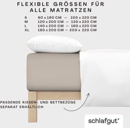 Schlafgut Spannbettlaken PURE BOXSPRING | Beige