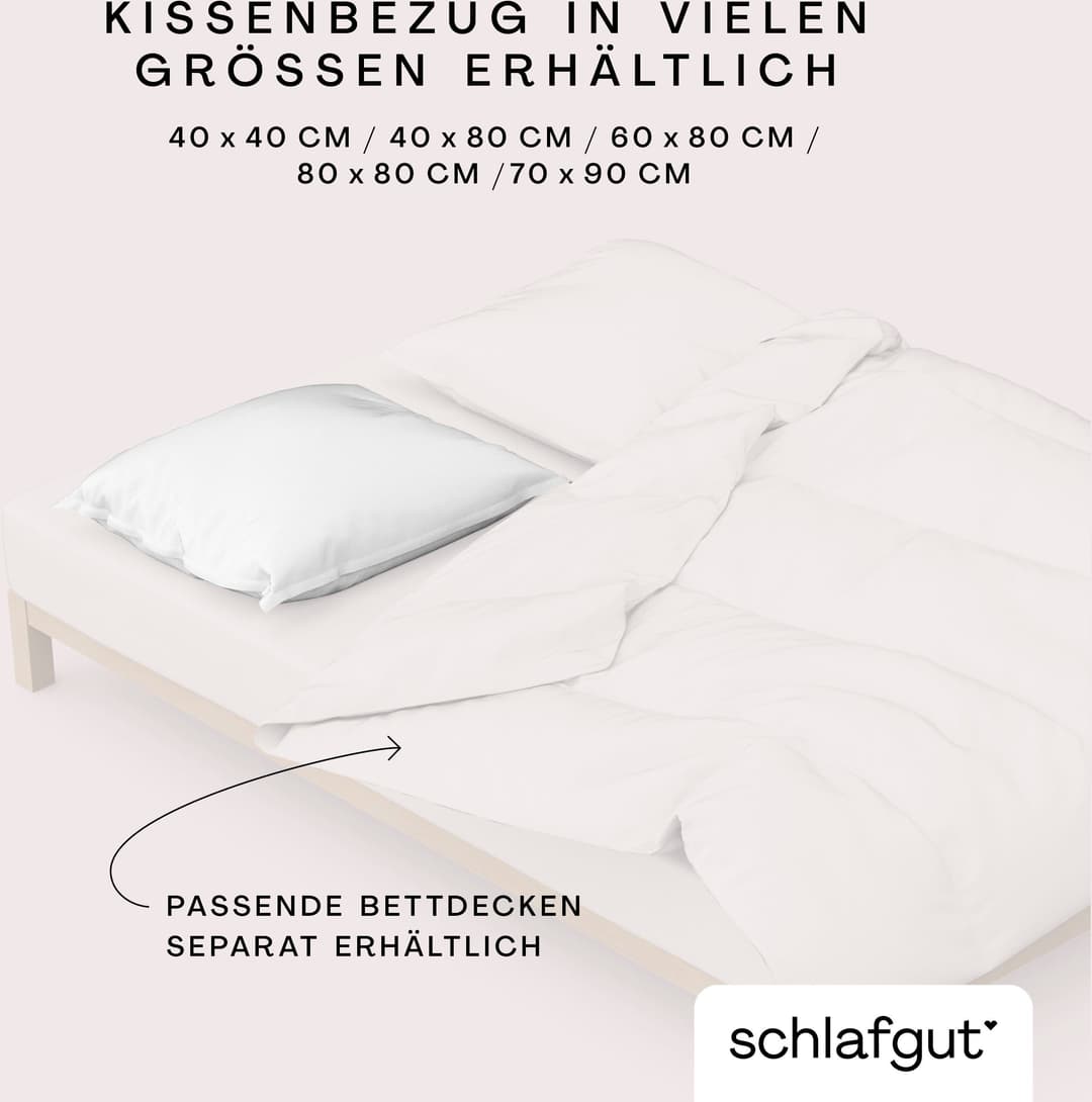 Schlafgut Kissenbezug Knitted Jersey | Weiß