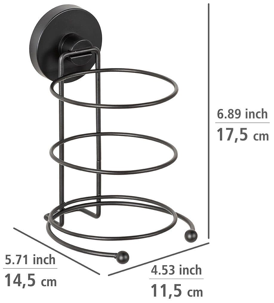 WENKO Haartrocknerhalter Vacuum-Loc® Milazzo | Schwarz