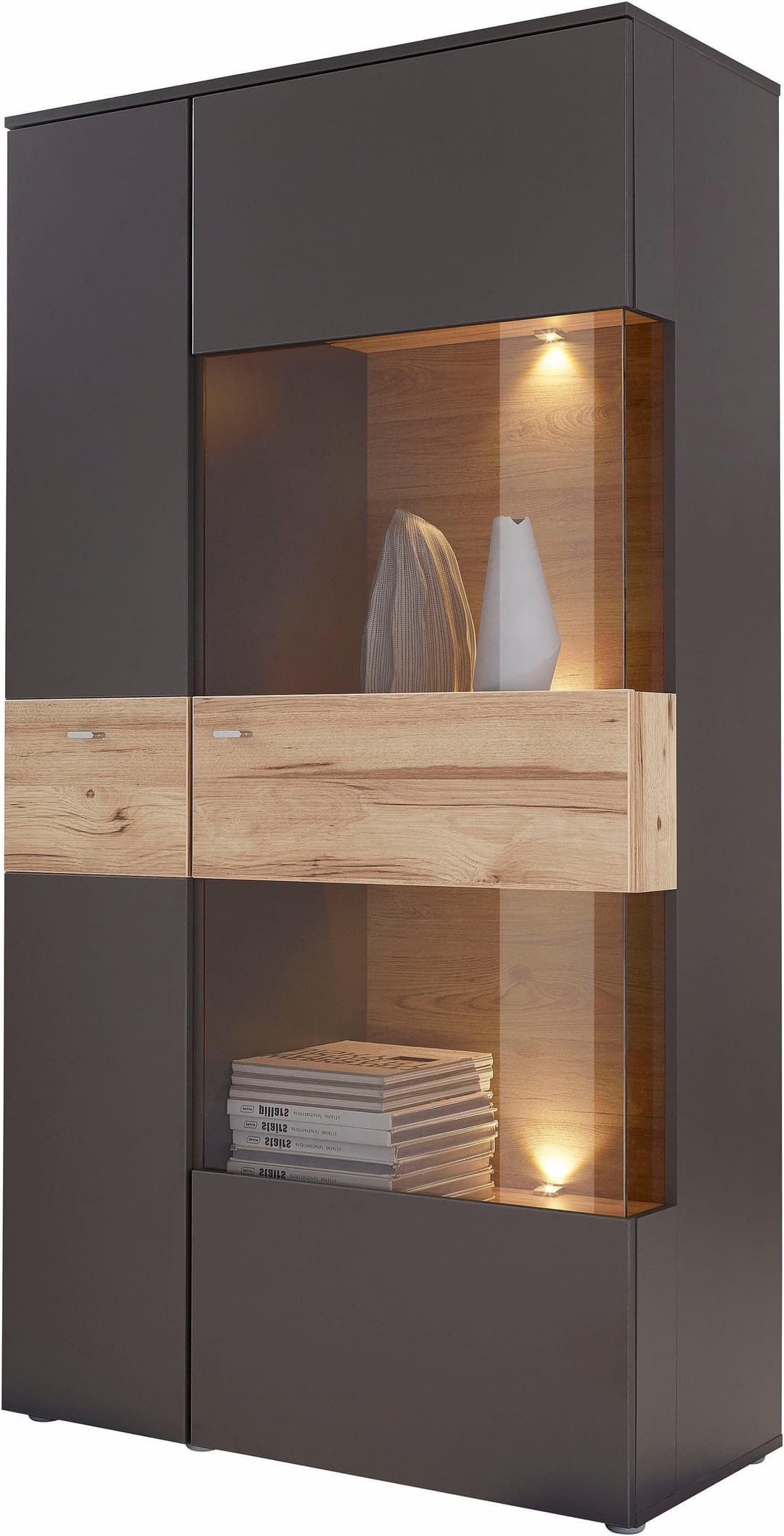 FORTE Vitrine Como Highboard | Braun