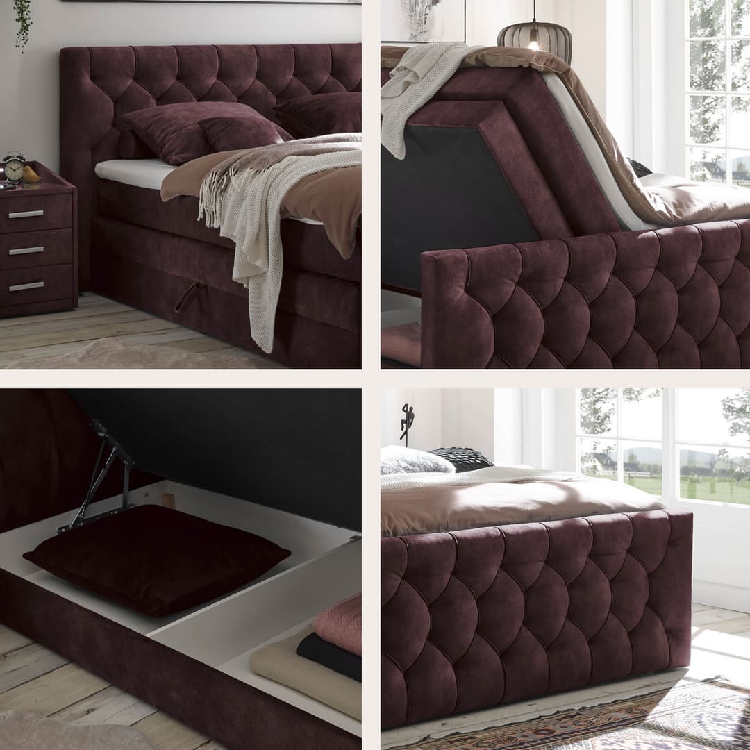 ED EXCITING DESIGN Boxspringbett "Cashfield" | Lila