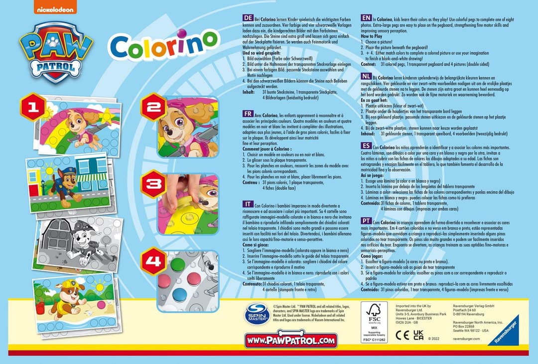 Ravensburger PAW Patrol Colorino | Mehrfarbig