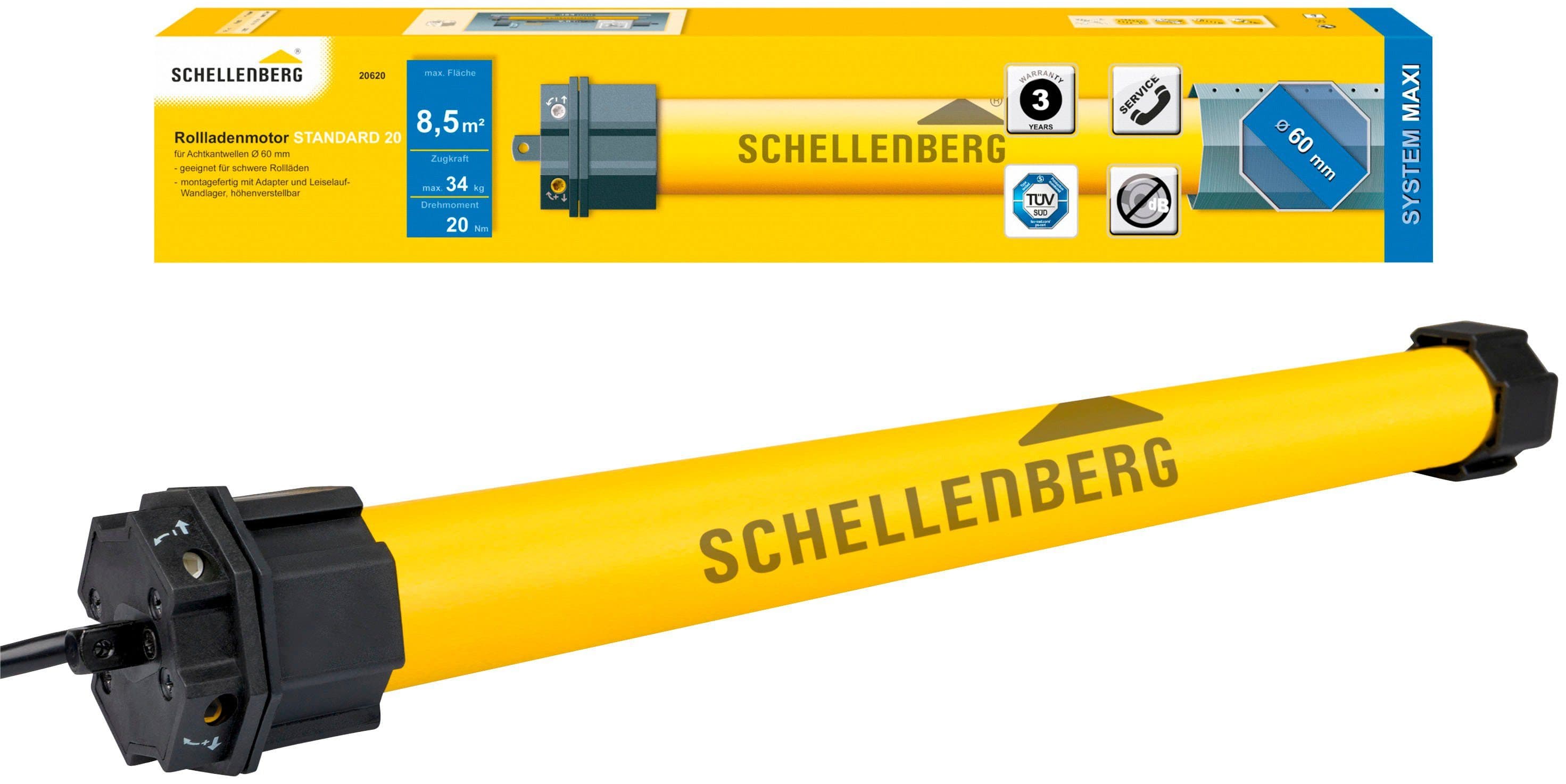 SCHELLENBERG Rollladenmotor Standard | Gelb