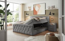 ED EXCITING DESIGN Boxspringbett "Cashfield" | Grau
