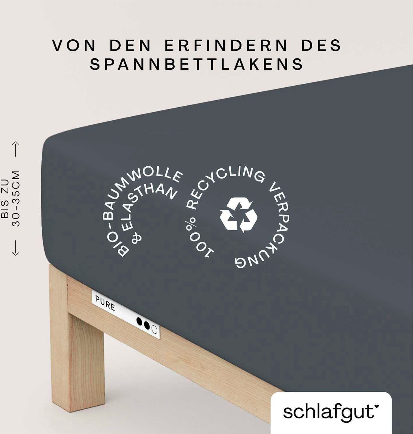 Schlafgut Spannbettlaken PURE | Grau