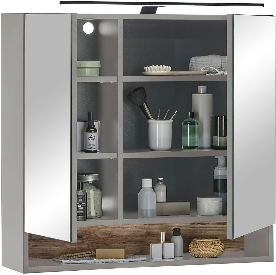 BASIC by Balculina Spiegelschrank Denver | Grau