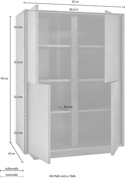 Home affaire Highboard Carrara | Grau