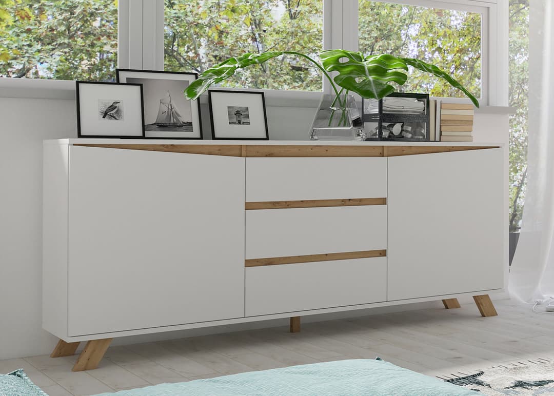byLIVING Sideboard Valentin | Weiß