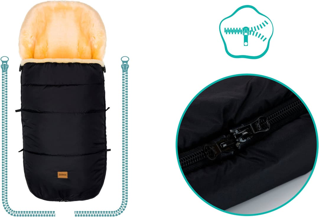Fillikid Fußsack Makalu | Schwarz