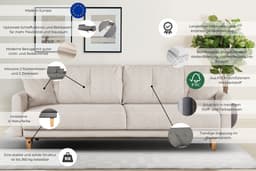 Home affaire 3-Sitzer TRIPLO optionale Schlafsofa mit Bettkasten