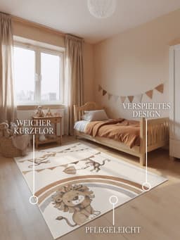 Villeroy & Boch Roar like a Lion Rainbow Party Kinderteppich | Beige