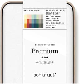 Schlafgut PREMIUM Mako-Zwirn-Jersey Spannbettlaken | Weiß