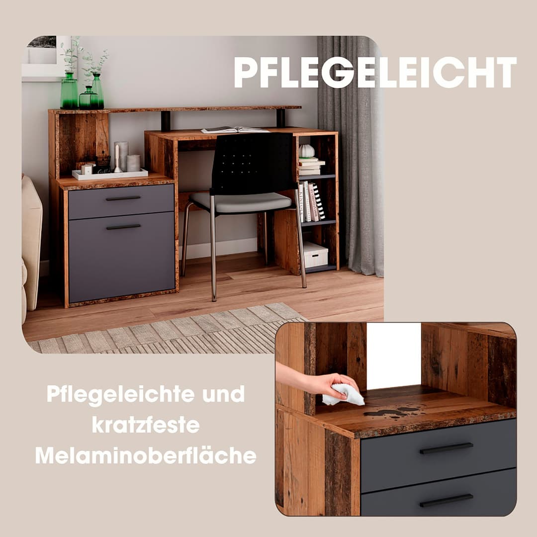 byLIVING Schreibtisch Louise | Holztöne