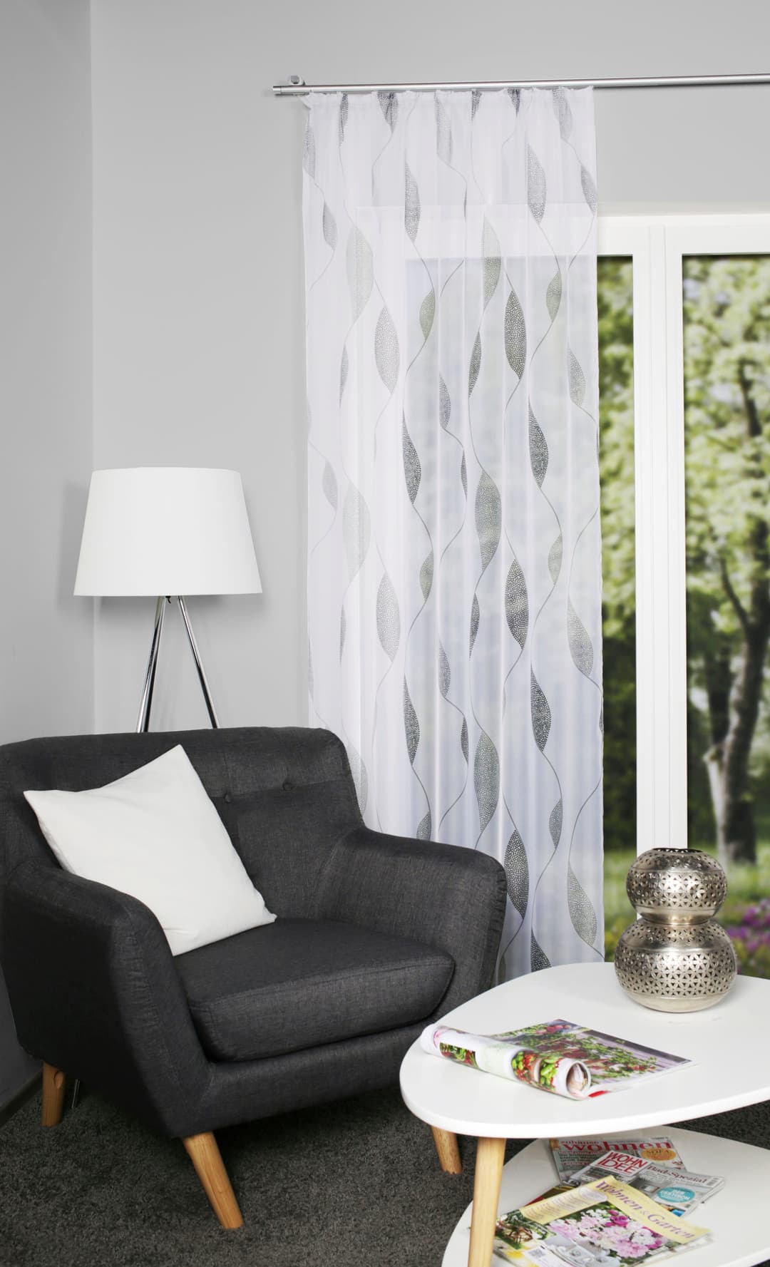 HOME WOHNIDEEN Gardine PAOLO | Grau