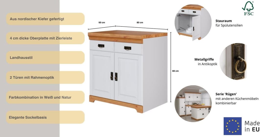 OTTO home Spülenschrank Rügen | Holztöne