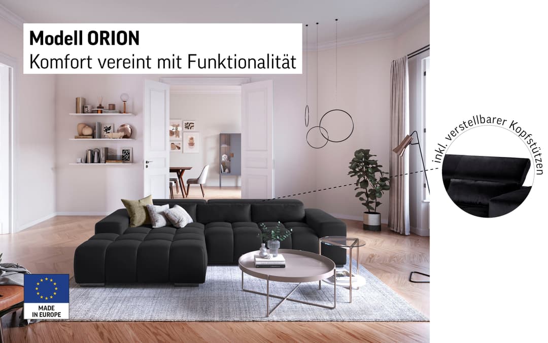 COTTA Ecksofa Orion L-Form | Beige