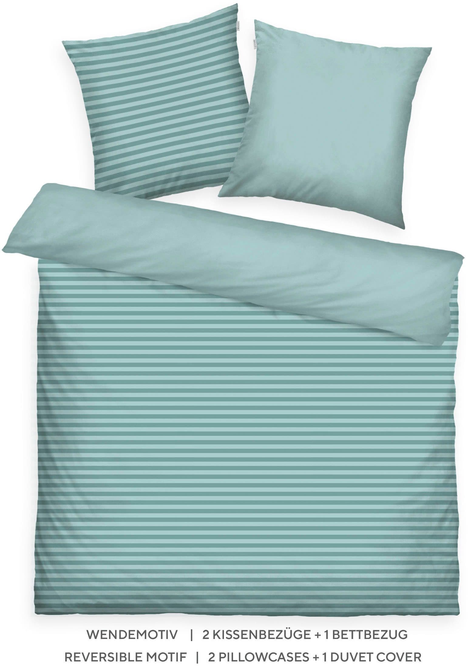 TOM TAILOR HOME Bettwäsche MEDIUM STRIPES | Grün
