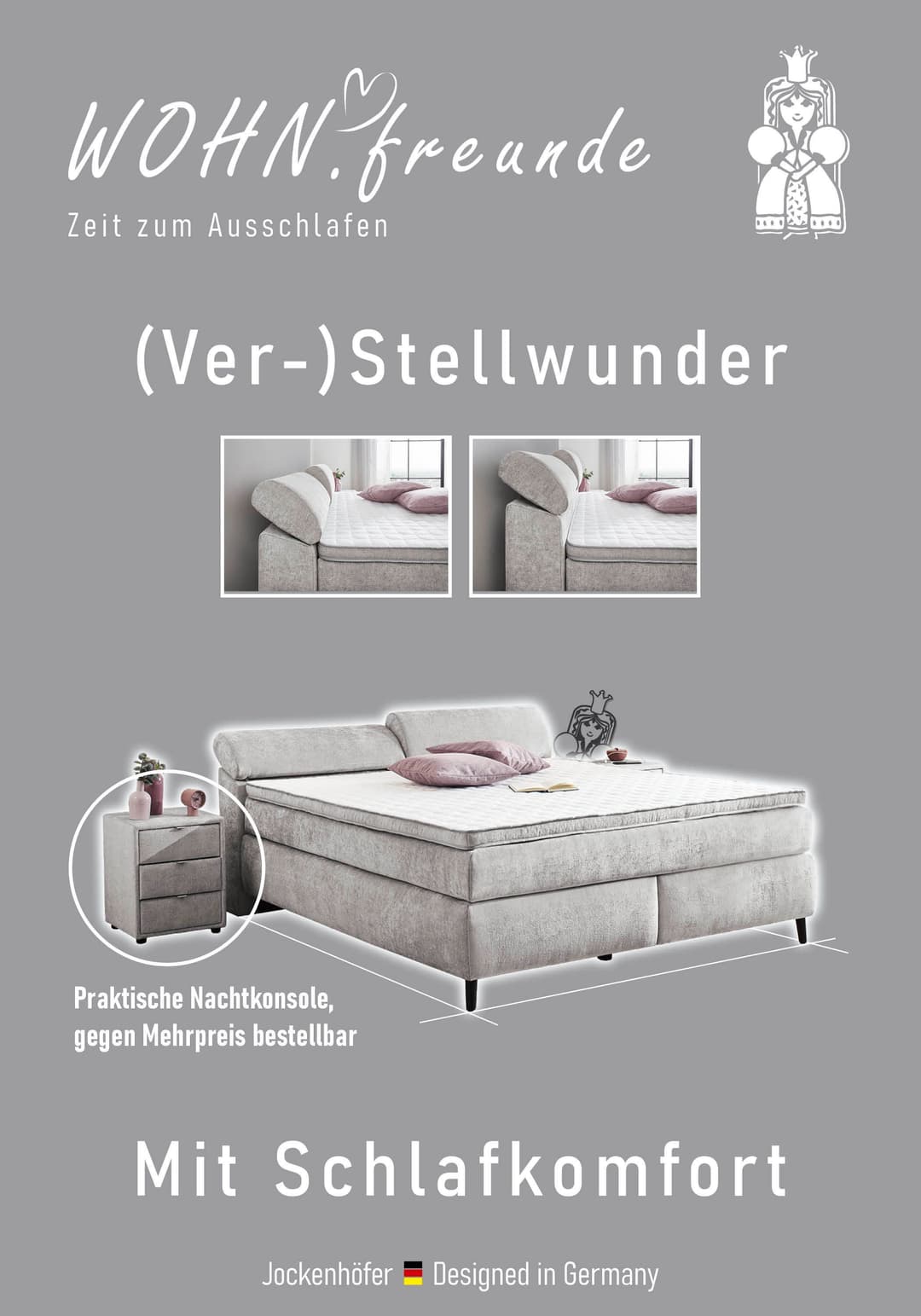Jockenhöfer Gruppe Boxspringbett Diva | Grau