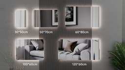 welltime LED-Lichtspiegel Toledo | Schwarz