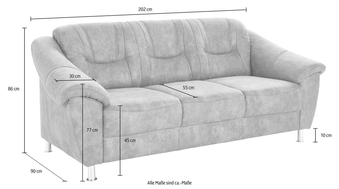 sit&more 3-Sitzer Salsa | Grau