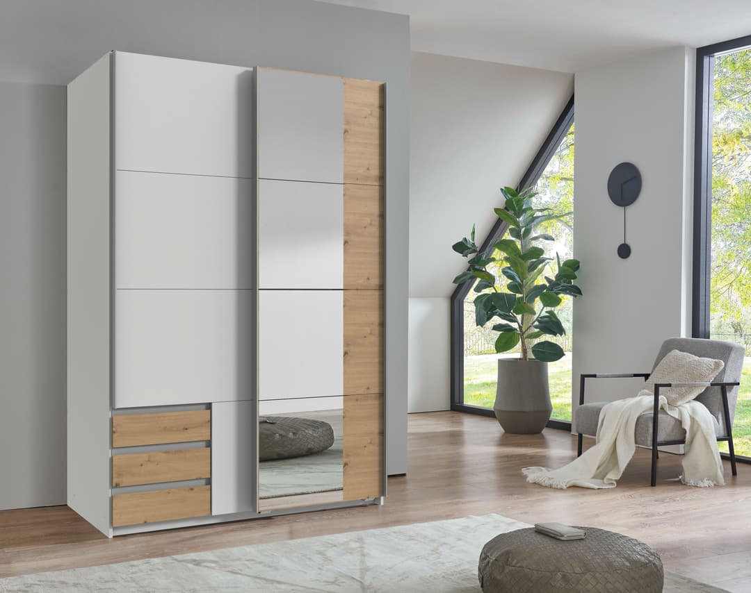 Wimex Schwebetürenschrank Emden | Weiß