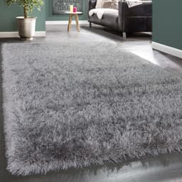 Paco Home Hochflor-Teppich Glamour 300 | Grau