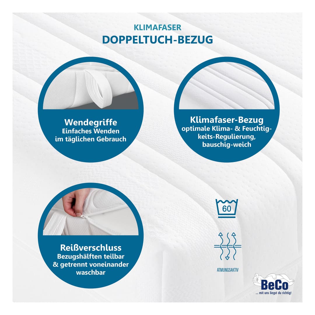 Beco BodyMax Taschenfederkernmatratze | Weiß