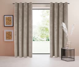 LeGer Home by Lena Gercke Vorhang Samt Ladina | Beige