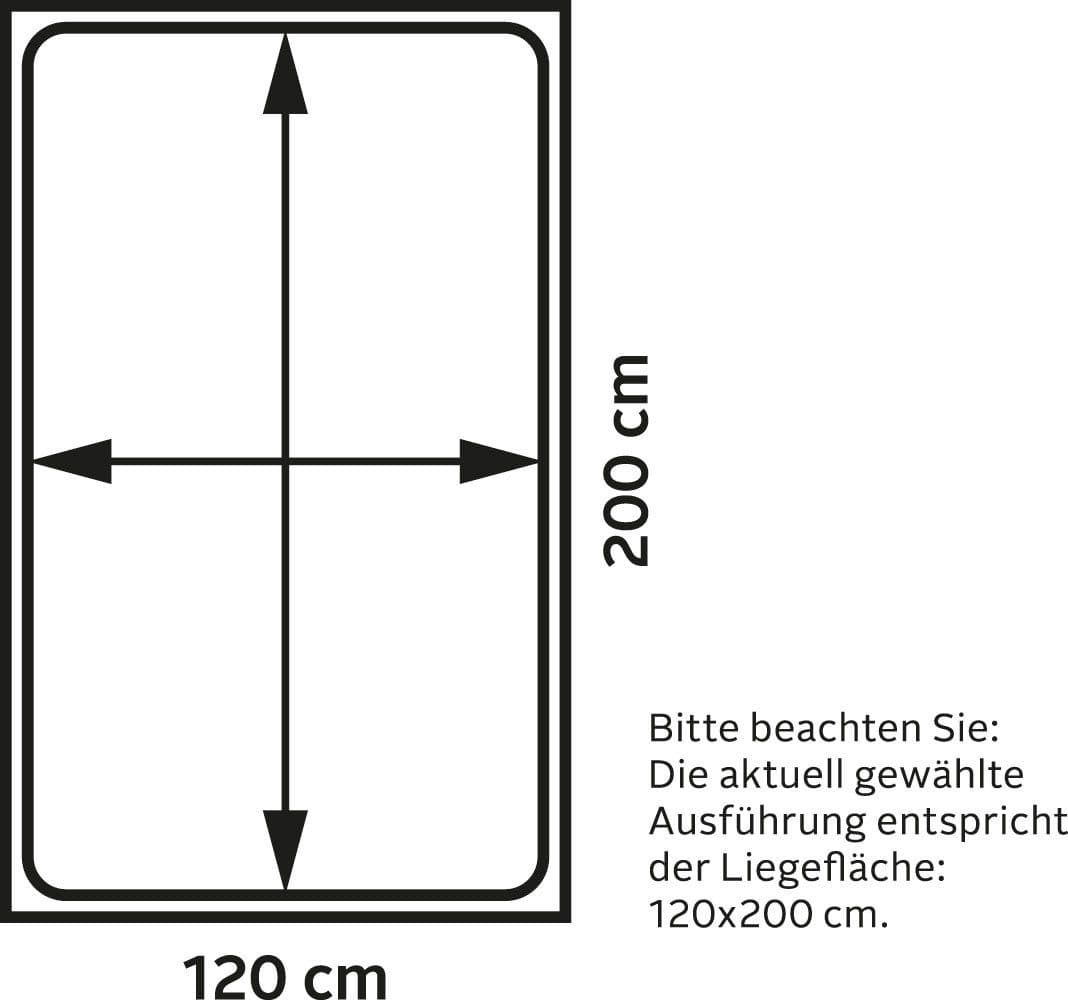 Maintal Polsterbett mit Bettkasten | Grau