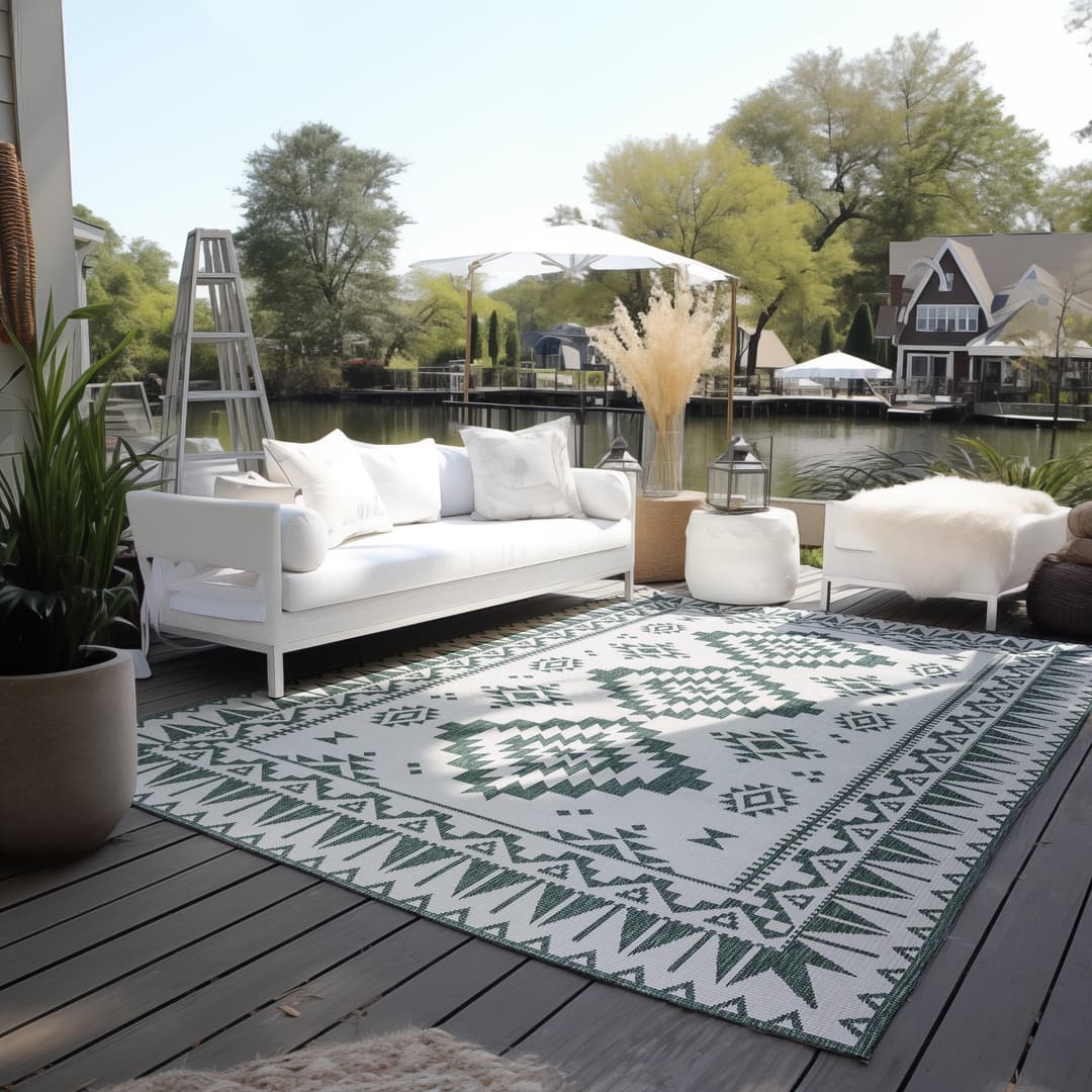 ELLE DECORATION Teppich Dynamic | Grün