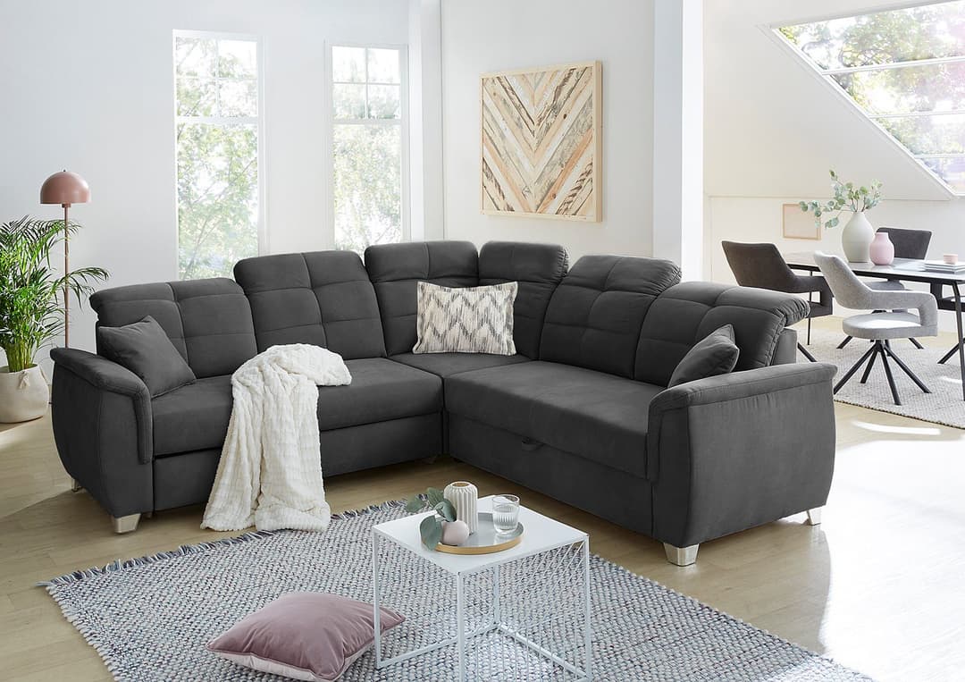 Jockenhöfer Gruppe Ecksofa Udine L-Form | Grau