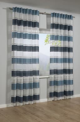 GARDINIA Gardine Schal mit Gardinenband Etamine | Blau