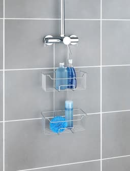 WENKO Duschablage Milo, 2 Etagen | Silber