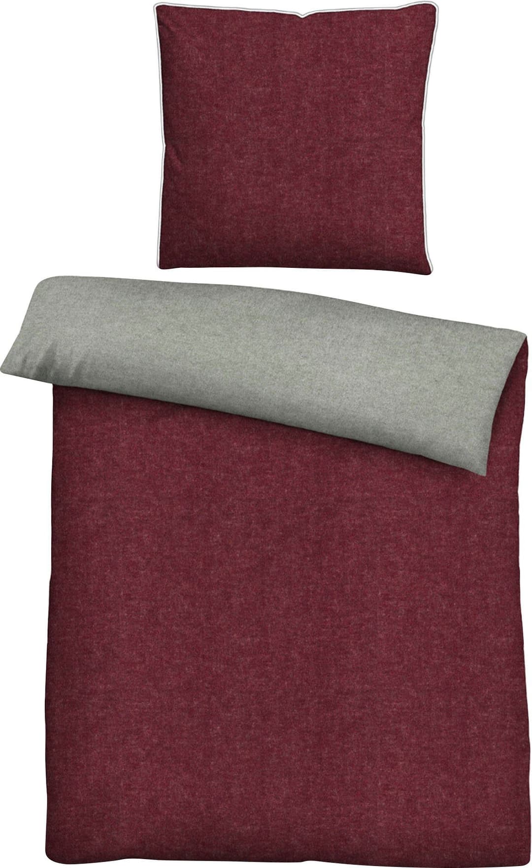 Biberna Hermal Flanell Bettwäsche-Set | Rot