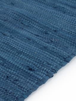 carpetfine Teppich Kelim Chindi uni | Blau