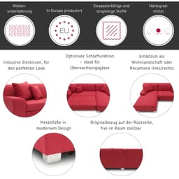 DOMO collection Ecksofa Turah | Rot