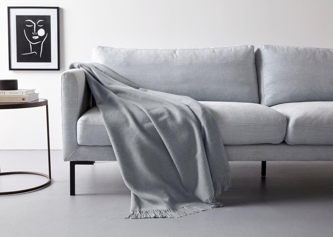 Plaid Jacquard garngefärbt Kuscheldecke | Grau