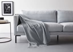 Plaid Jacquard garngefärbt Kuscheldecke | Grau