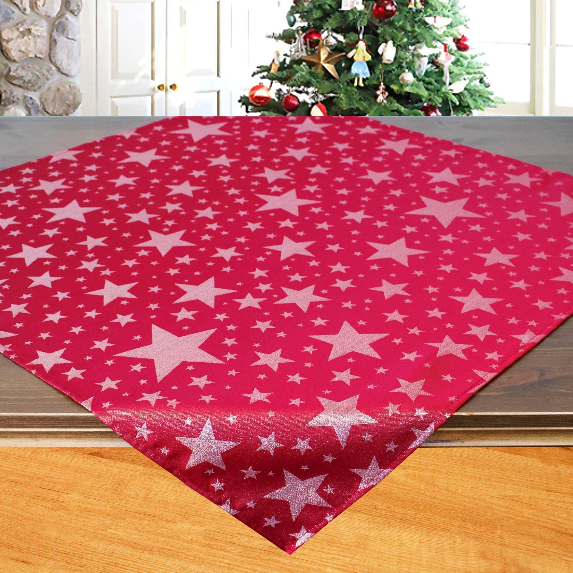 Delindo Lifestyle Mitteldecke Christsterne | Rot