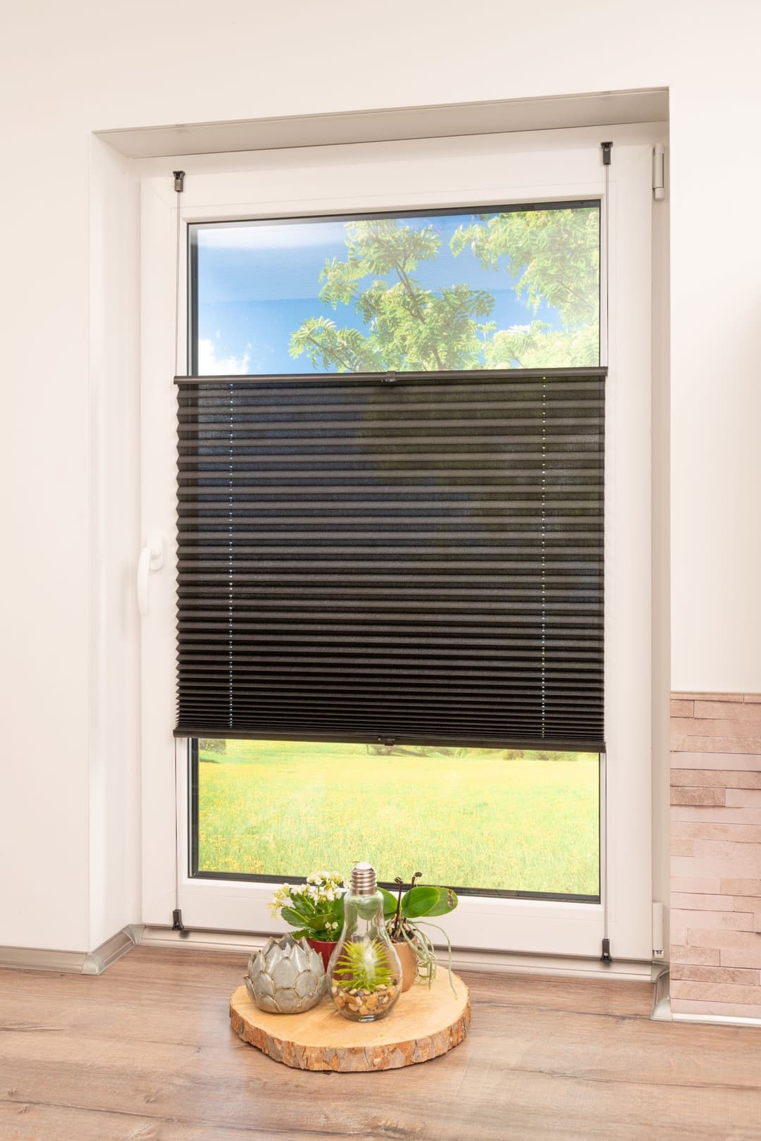 K-HOME Plissee Klemmfix Pisa | Schwarz