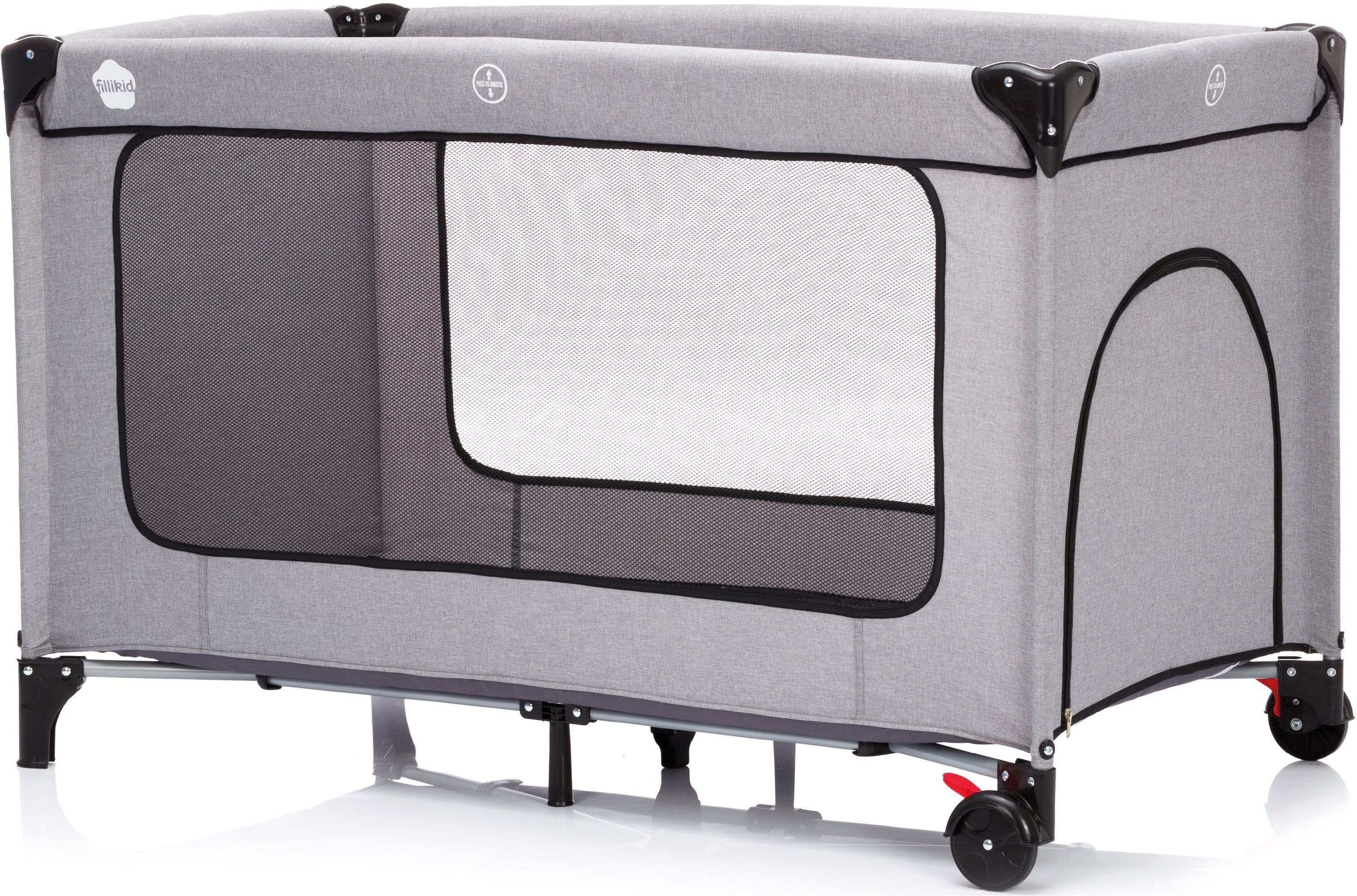 Fillikid Baby-Reisebett Standard grau melange | Grau