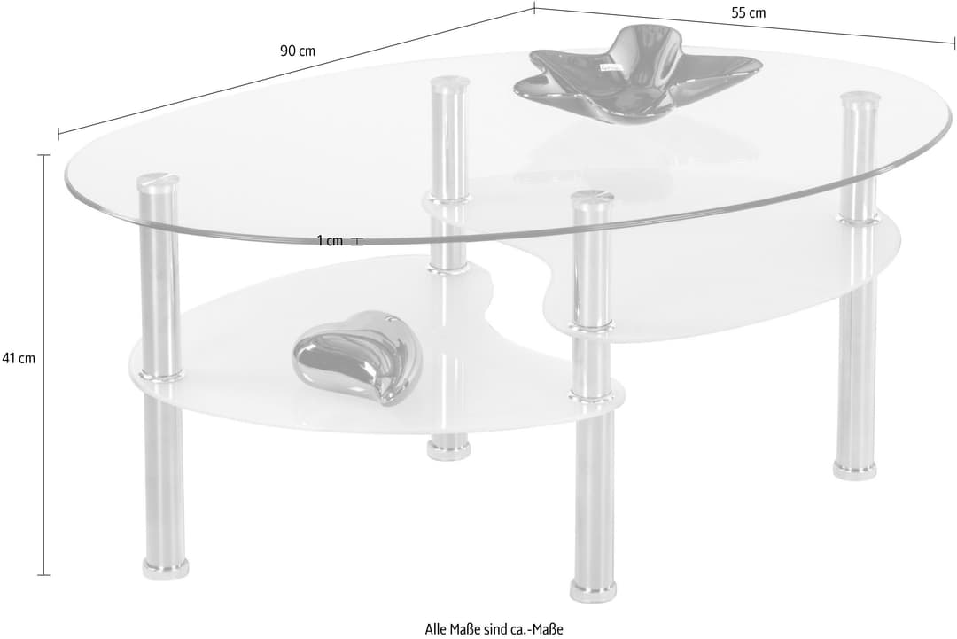 Stolkom Sp.z.o.o. Couchtisch Wave Glastisch | Transparent