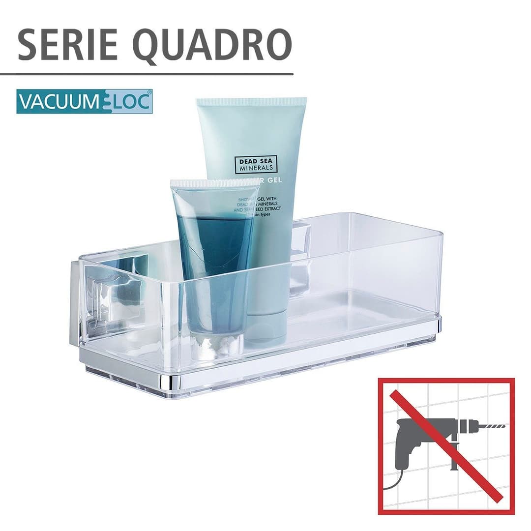 Wenko Duschablage Vacuum-Loc Quadro | Silber