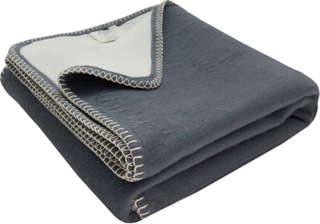 Wohndecke Bio Flanell Doubleface framsohn frottier | Grau