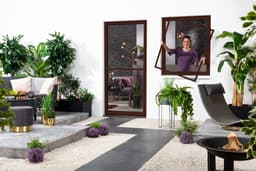 hecht international Insektenschutz-Fensterrahmen MASTER SLIM | Braun