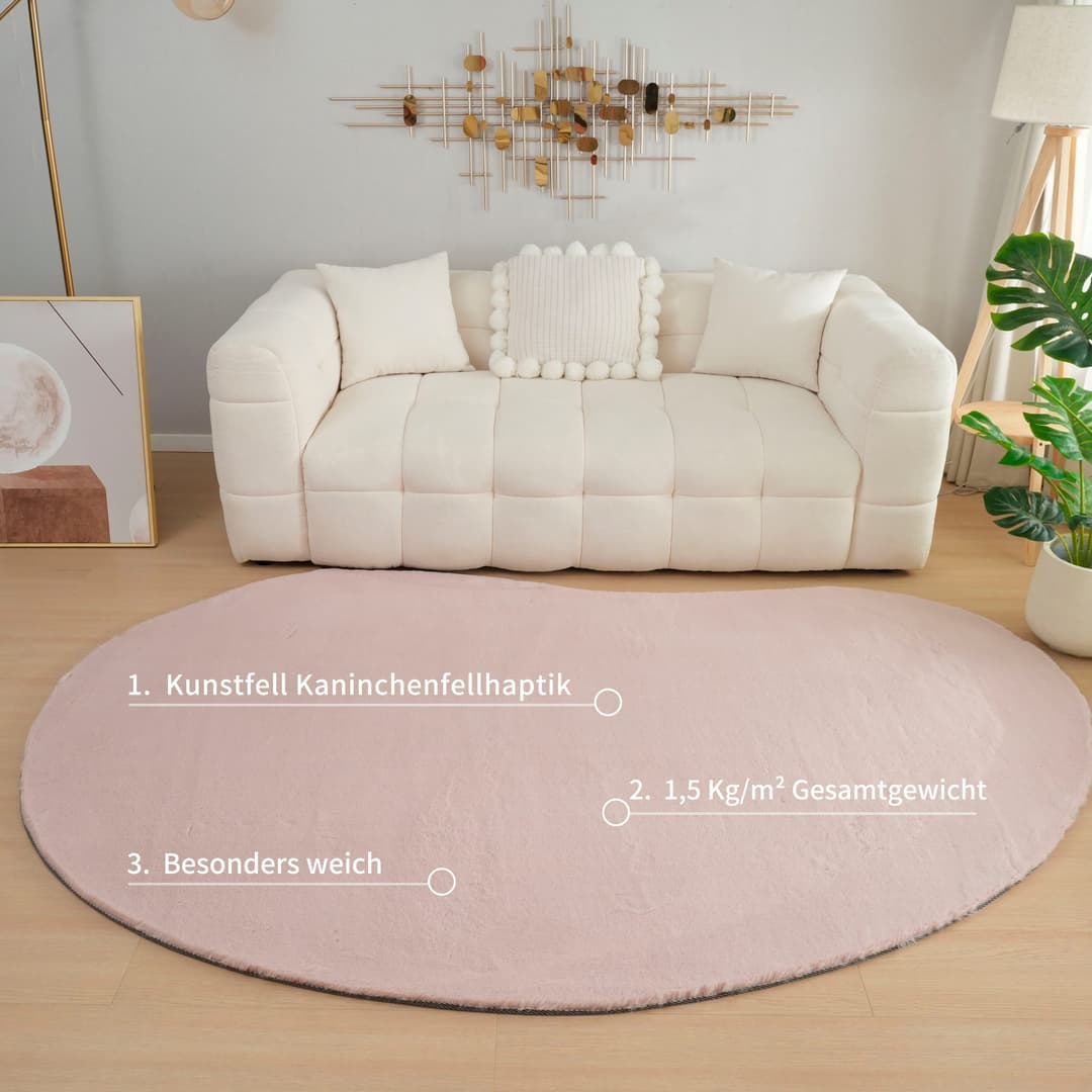 Bruno Banani Hochflor-Teppich Rabbit 2 Bean | Rosa