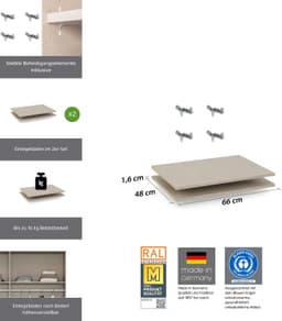 rauch Einlegeboden Zubehör für Rauch-Schwebetürenschränke | Beige