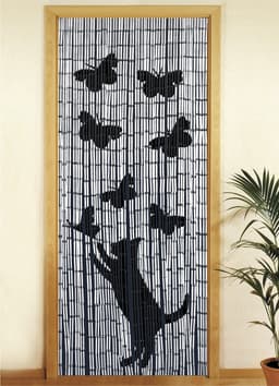 Maximex Türvorhang Katze und Schmetterling | Schwarz